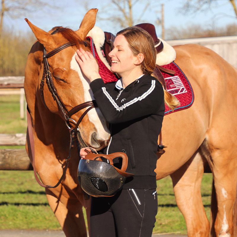 Jump'In - Tapis de selle Show One bordeaux/ marine | - Ohlala