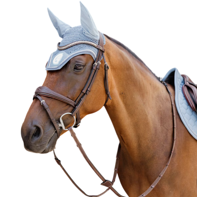 Kentucky Horsewear - Bonnet pour chevaux anti-bruits Wellington 3D Logo Rope light blue | - Ohlala