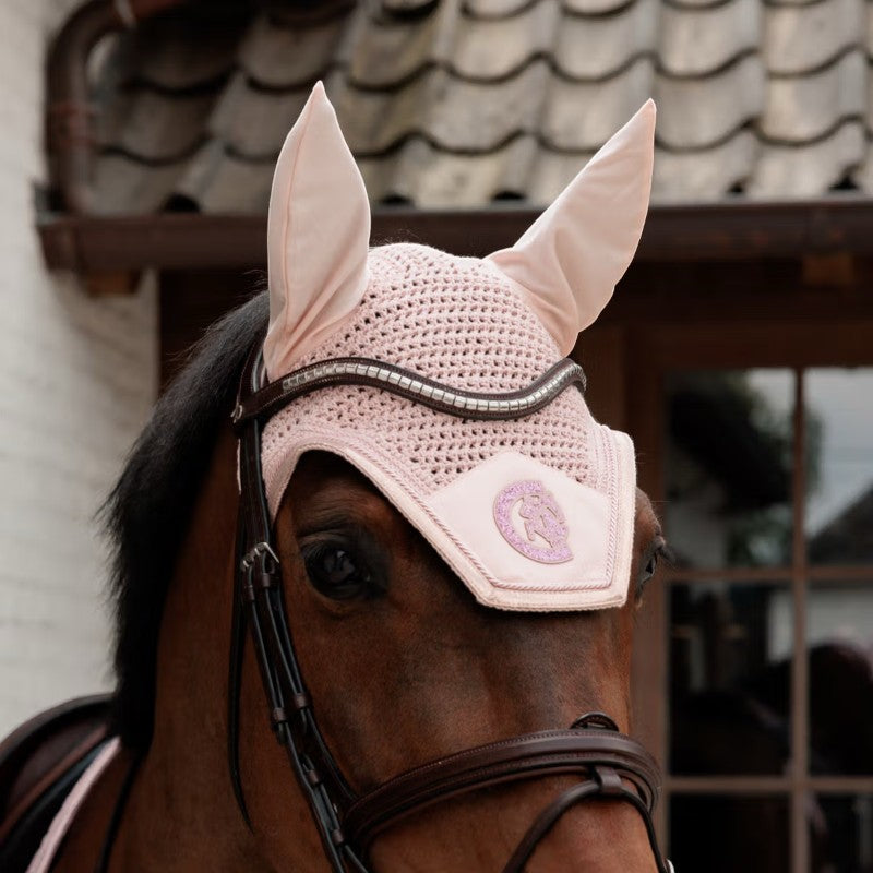 Kentucky Horsewear - Bonnet pour chevaux anti-bruits Wellington Sparkling vieux rose | - Ohlala