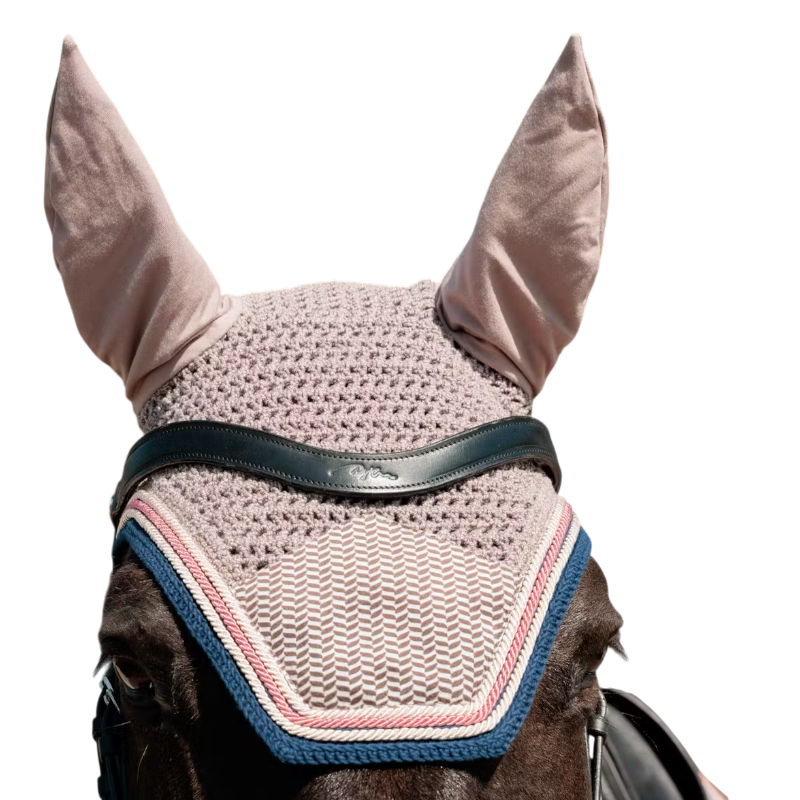 Kentucky Horsewear - Hoofdband voor paarden in bordeaux/navy houndstooth
