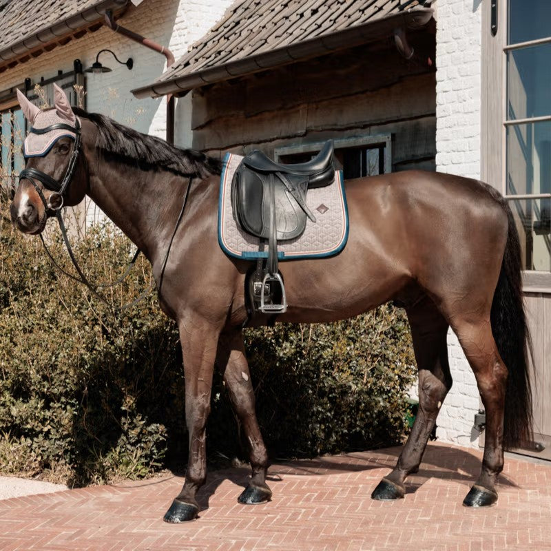 Kentucky Horsewear - Hoofdband voor paarden in bordeaux/navy houndstooth