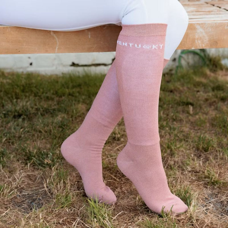 Kentucky Horsewear - Glitter rij sokken oudroze x3