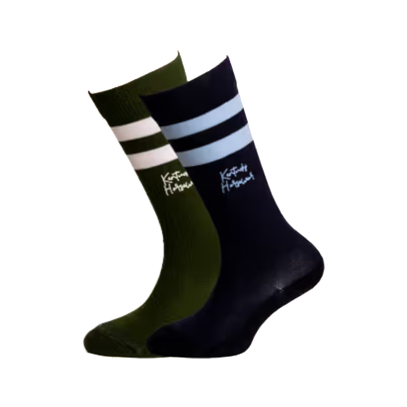 Kentucky Horsewear - Chaussettes d'équitation enfant x2 marine/ vert foncé | - Ohlala