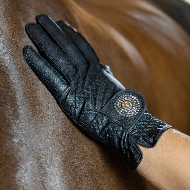 Kentucky Horsewear - Black Glitter Grip Riding Gloves