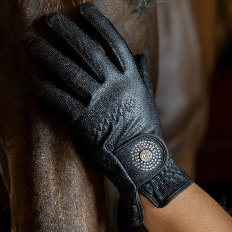 Kentucky Horsewear - Black Glitter Grip Riding Gloves