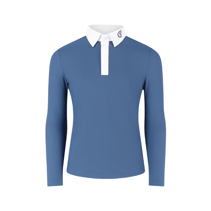 Kentucky Horsewear - Osaka Kids wedstrijd polo jongens lange mouwen marine