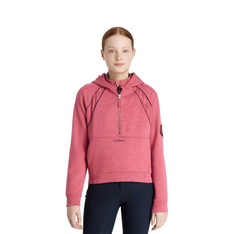 Lemieux - Sweat à capuche demi-zippé enfant Young Rider Hettie cranberry | - Ohlala