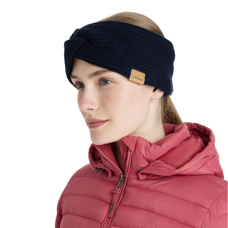 Lemieux - Bandeau femme côtelé croisé Clara marine | - Ohlala
