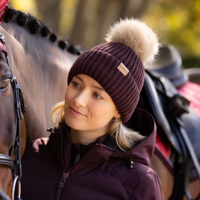 Lemieux - Bonnet femme côtelé Clara damson | - Ohlala