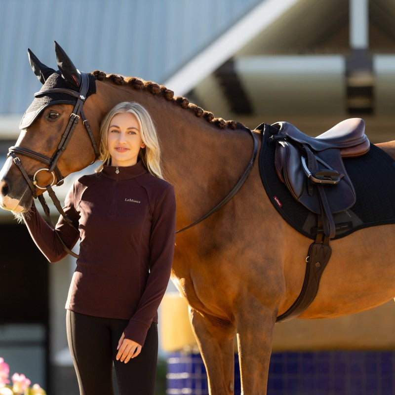 Lemieux - Women's zip collar fleece Frances damson