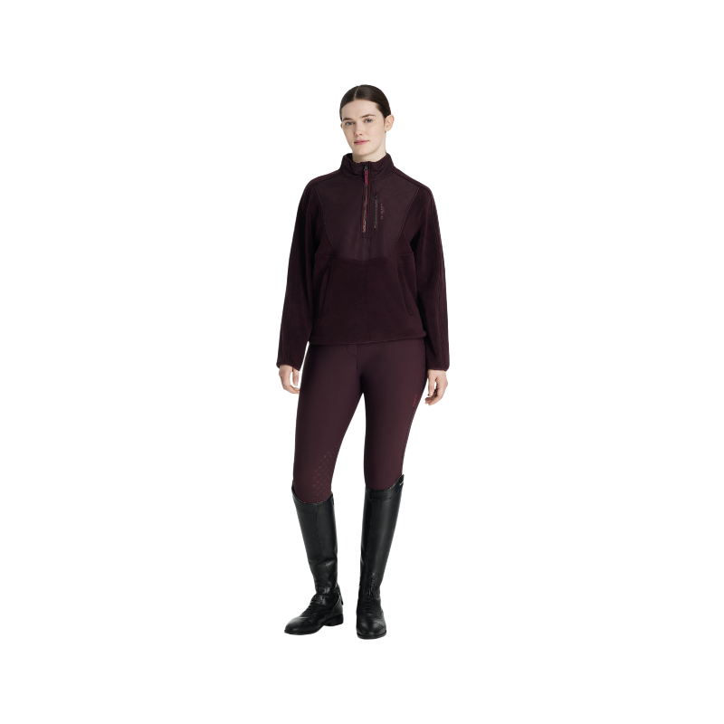 Lemieux - Polaire bi-materiaal met ritskraag voor dames Clara damson