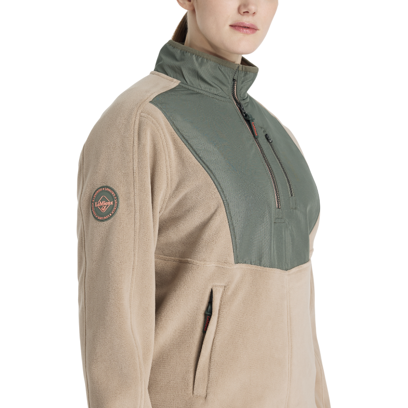 Lemieux - Polaire bi-materiaal met ritskraag voor dames Clara rosemary