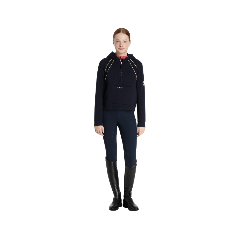 Lemieux - Sweat à capuche demi-zippé enfant Young Rider Hettie marine | - Ohlala