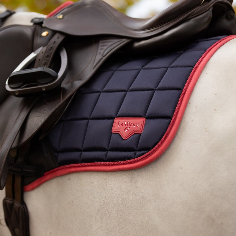 Lemieux - Square Loire Classic zadeldek marine/ cranberry