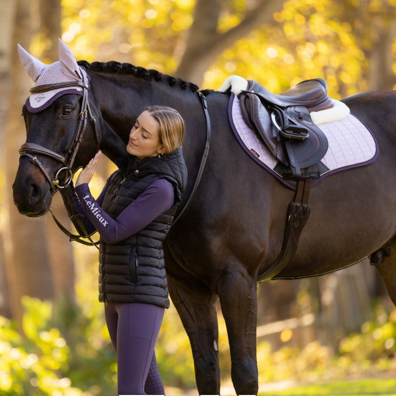 Lemieux - Tapis de selle Square suédine mérinos+ lilac | - Ohlala
