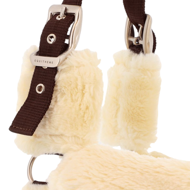 Equithème - Licol de transport Teddy marron/ écru | - Ohlala