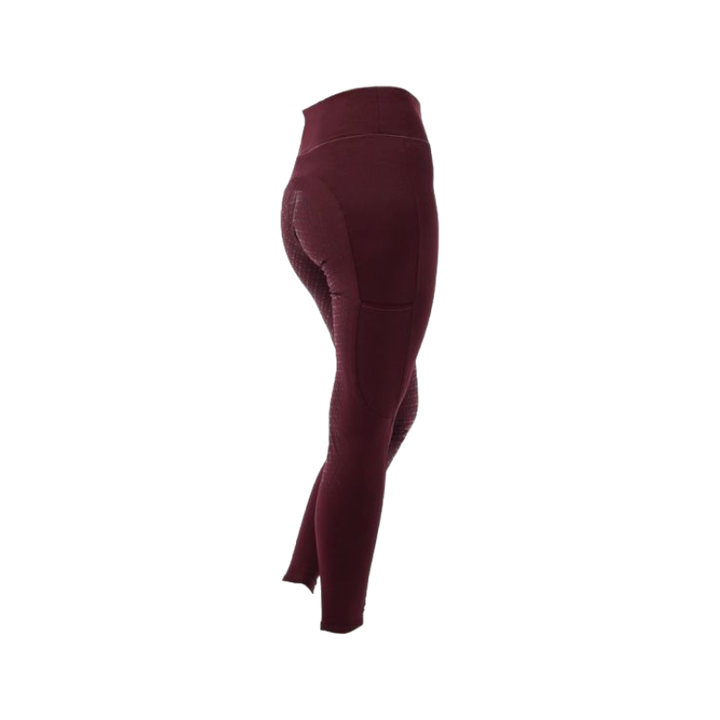 Equithème - Legging d'équitation femme full grip Lyly bordeaux | - Ohlala