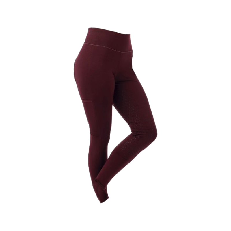Equithème - Legging d'équitation femme full grip Lyly bordeaux | - Ohlala