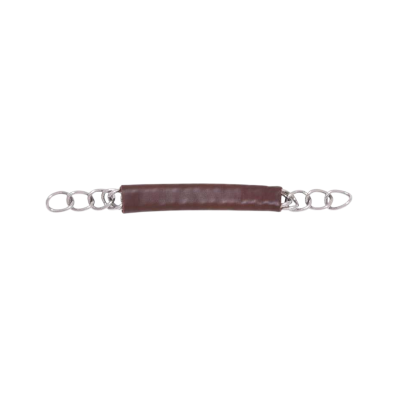 Metalab - Gourmette en inox et cuir havane | - Ohlala