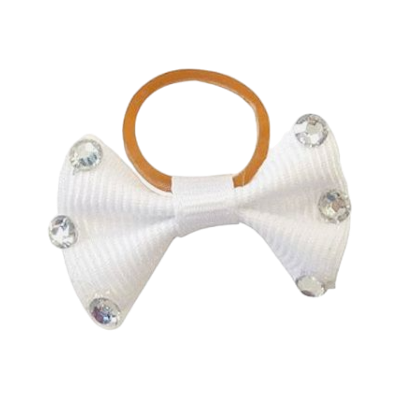 Equithème - Nœuds à natter avec strass transparents blanc | - Ohlala