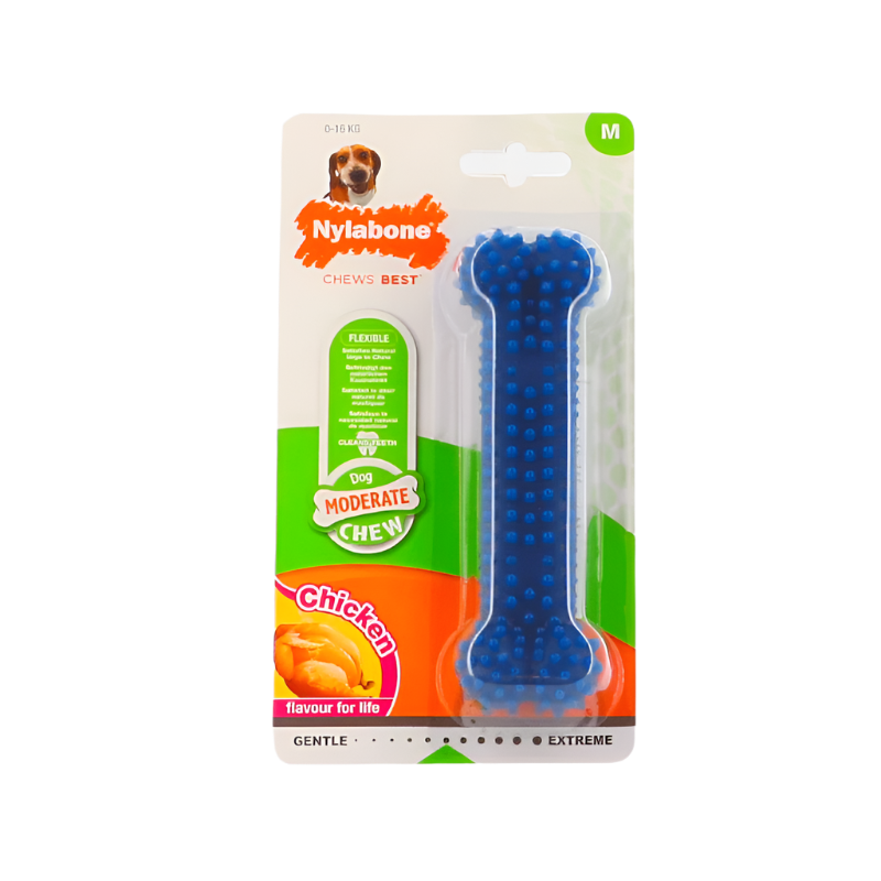Nylabone - Os à mâcher pour chien moderate dental chew Chicken | - Ohlala