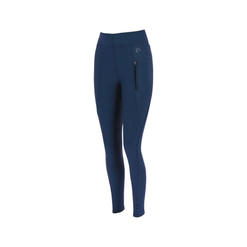 Equithème - Legging d'équitation femme softshell Dolomyt fond silicone marine | - Ohlala