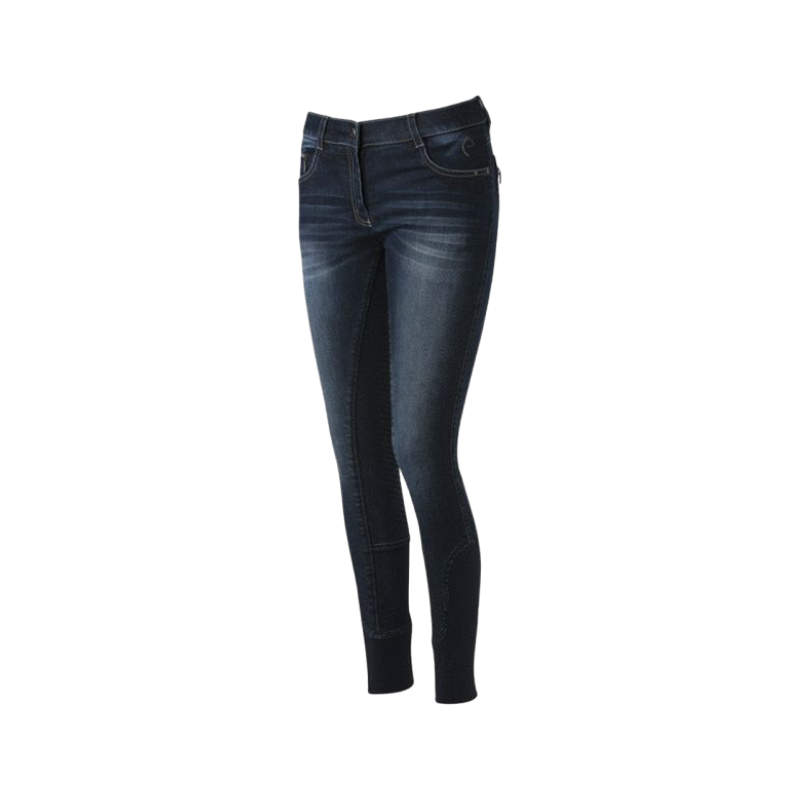 Equithème - Pantalon d'équitation femme Jean Texas marine | - Ohlala