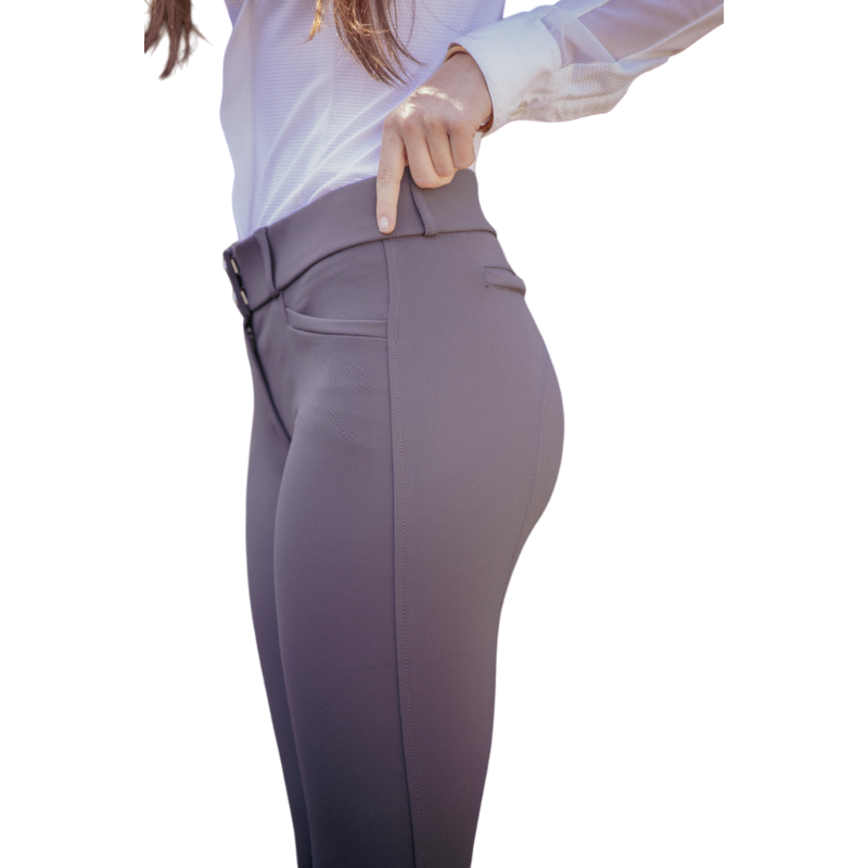 Pénélope - Pantalon d'équitation femme Majestic gris foncé | - Ohlala