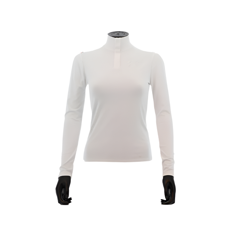 Pénélope - Polo manches longues Bruge galon bleu/ blanc/ rouge | - Ohlala