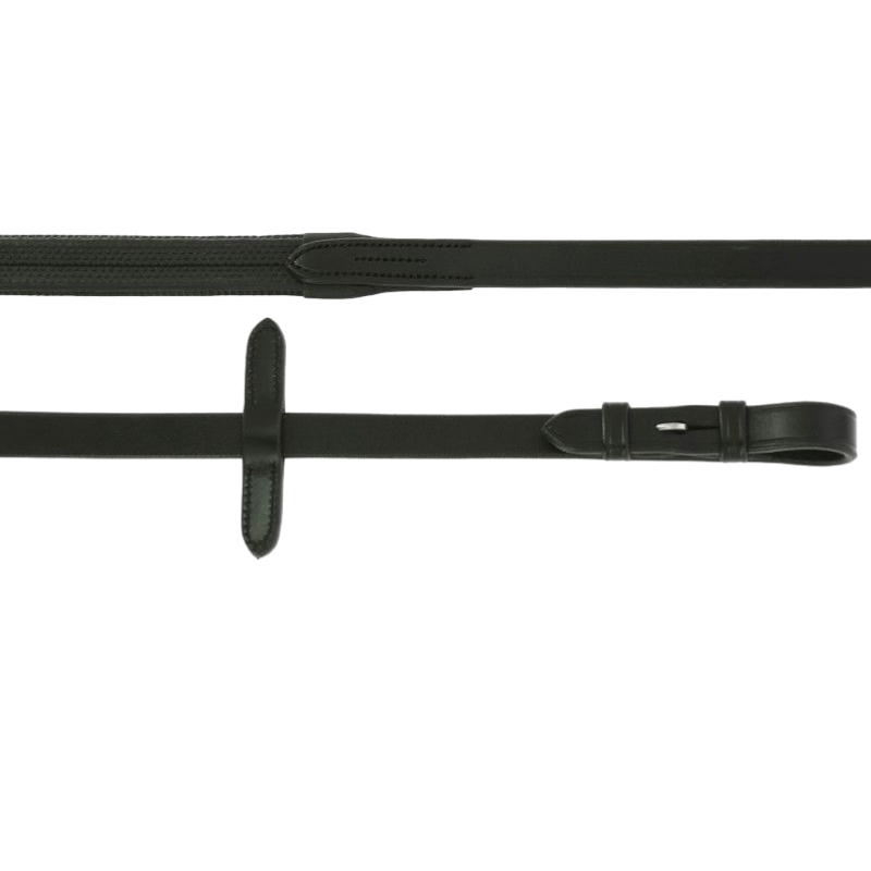 Eric Thomas - Rênes caoutchouc à petits picots noir | - Ohlala