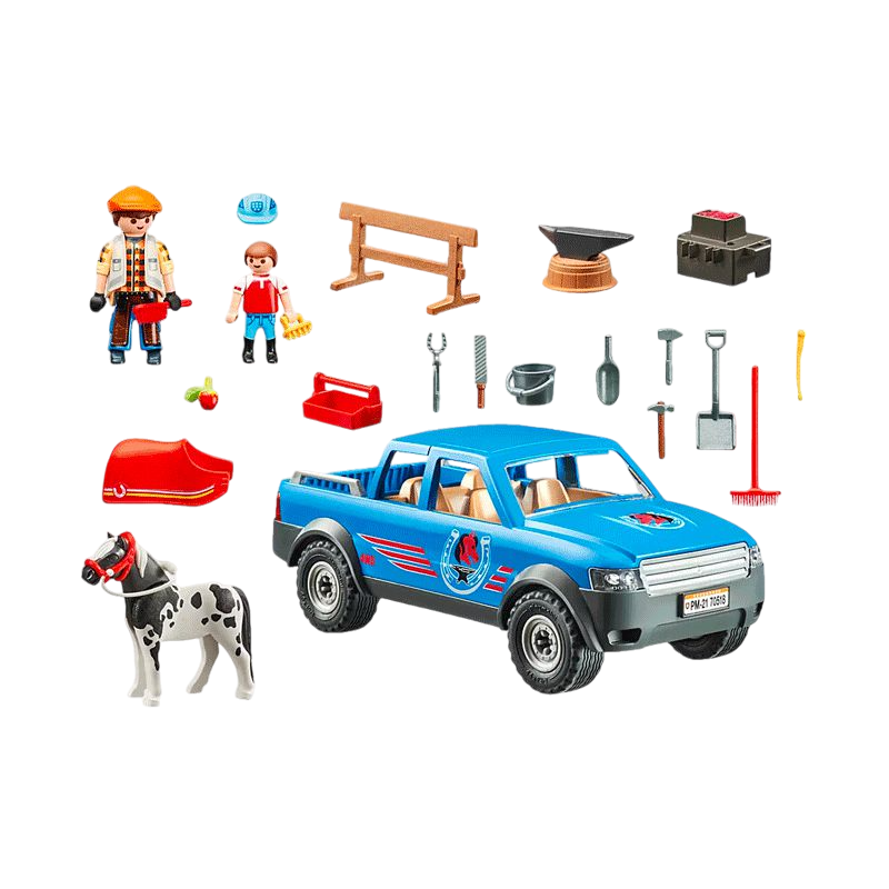 Playmobil - Maréchal-ferrant et véhicule | - Ohlala