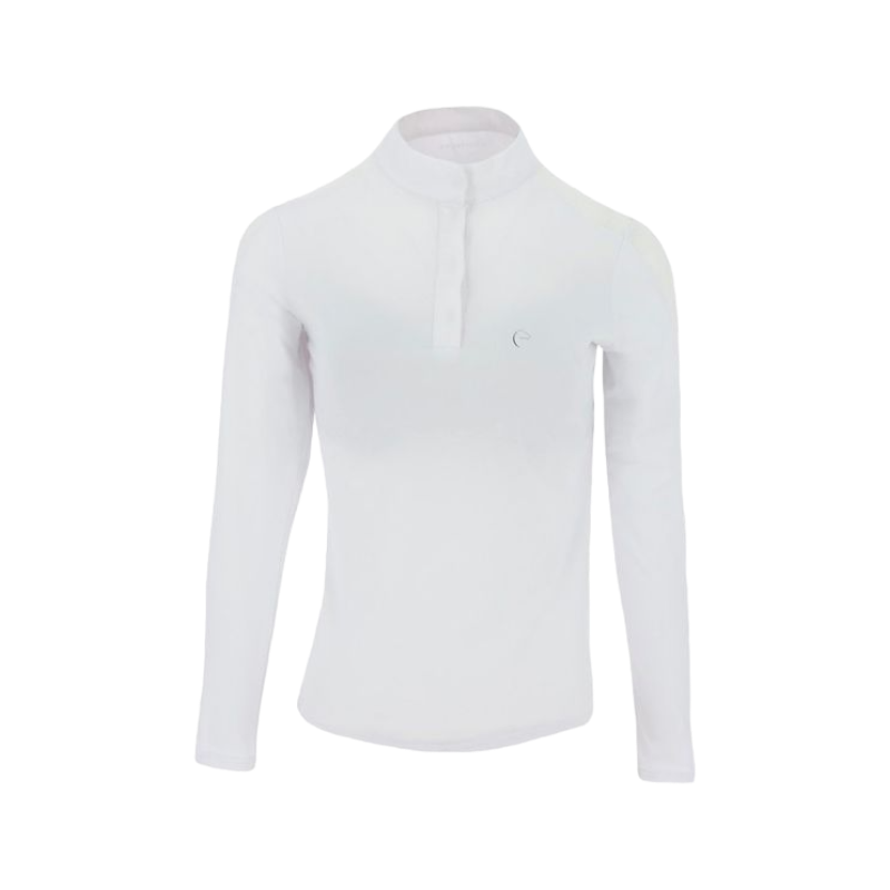 Equithème - Polo manches longues Pékin blanc | - Ohlala