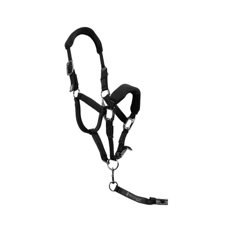 Pro Confort - Ensemble licol ergonomique et longe Dorai en mesh noir | - Ohlala