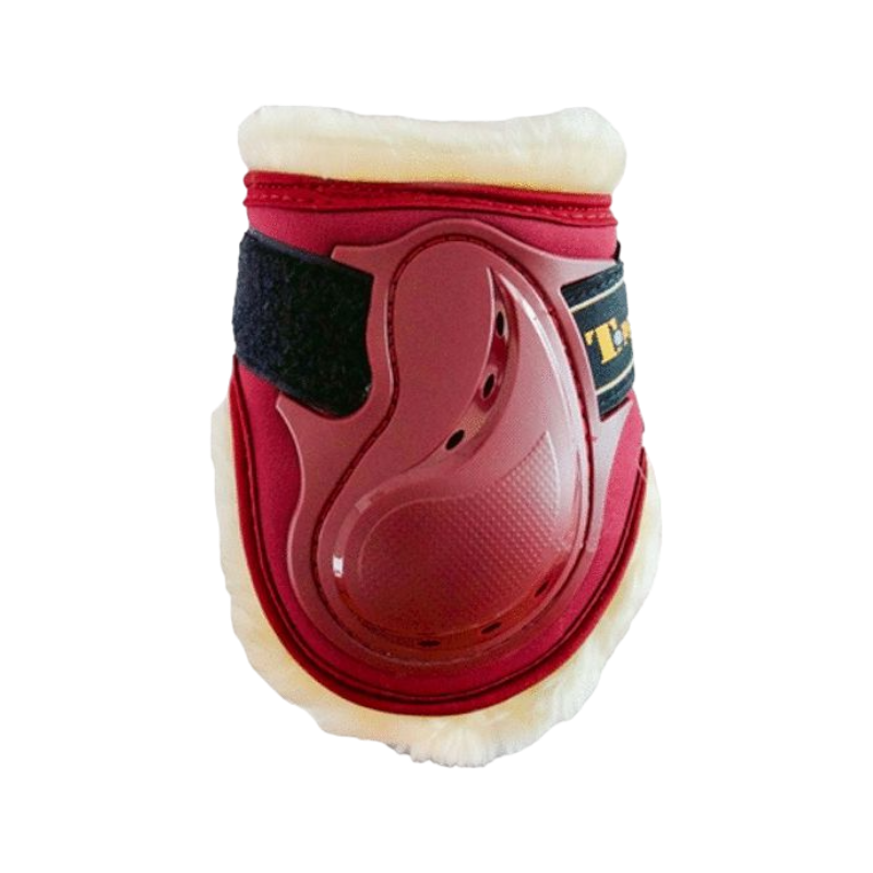 TdeT - Protège boulet Design doublé en mouton synthétique bordeaux | - Ohlala
