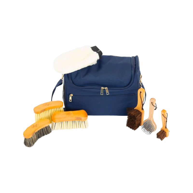 Grooming Deluxe - Set Grooming bag de pansage  marine + brosses | - Ohlala