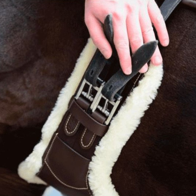 Kentucky Horsewear - Sangle bavette courte mouton marron | - Ohlala