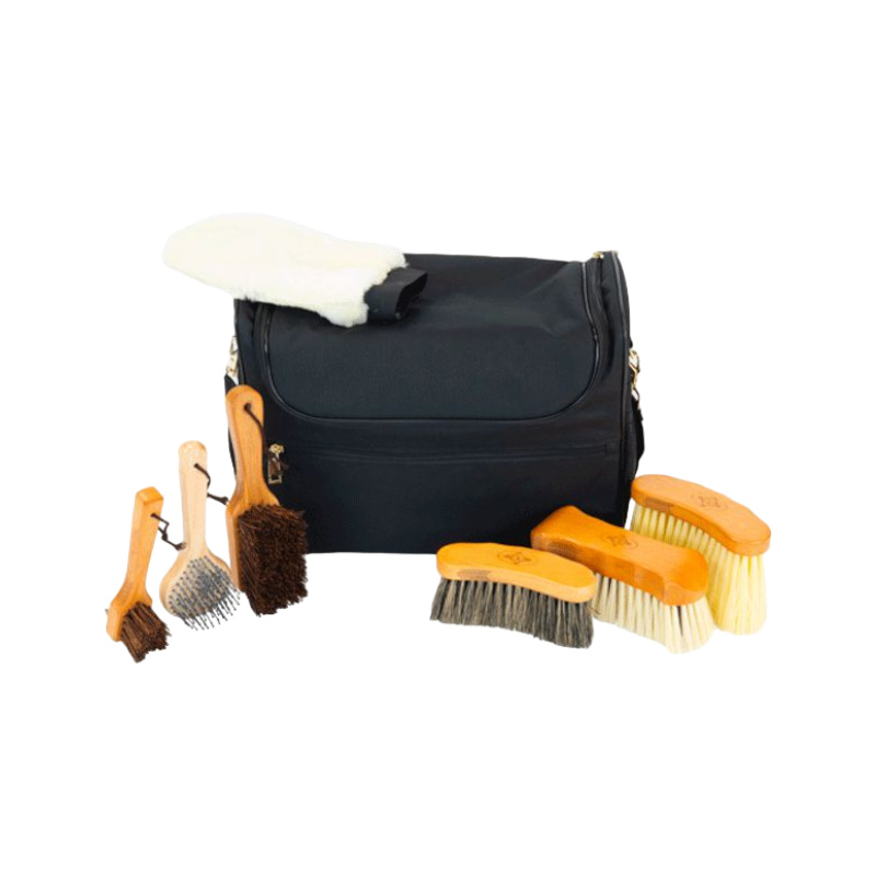 Grooming Deluxe - Set Grooming bag de pansage noir + brosses | - Ohlala