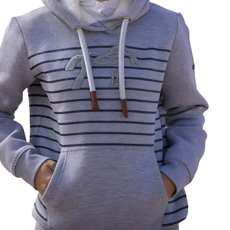 Pénélope - Sweat Océane gris/ marine | - Ohlala