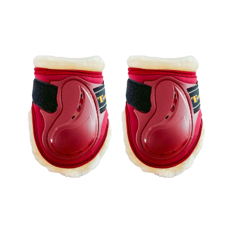 TdeT - Protège boulet Design doublé en mouton synthétique bordeaux | - Ohlala