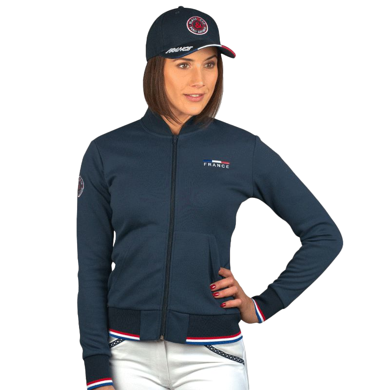 Flags & Cup - Sweat zippé femme France - limited edition marine | - Ohlala
