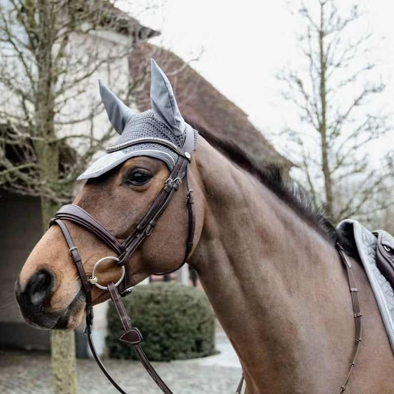 Kentucky Horsewear - Bonnet pour chevaux anti-bruits Wellington Basic Velvet gris | - Ohlala