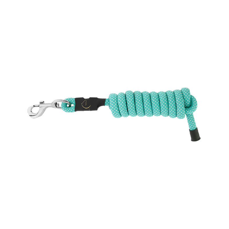 Equithème - Longe Spring turquoise et blanc | - Ohlala