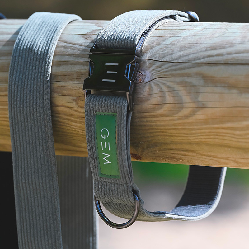 GEM - Collier + laisse pour chien kaki | - Ohlala