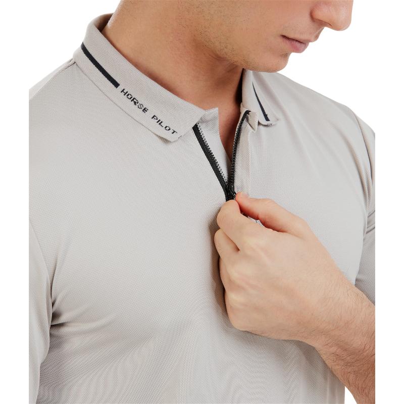 Horse Pilot - Polo homme manches courtes Atlas wind grey | - Ohlala