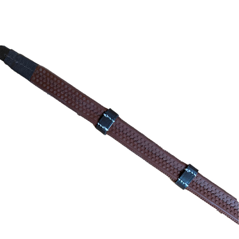 Jump'In - Rênes en caoutchouc avec arrêtoirs 1/2 collection One noisette | - Ohlala