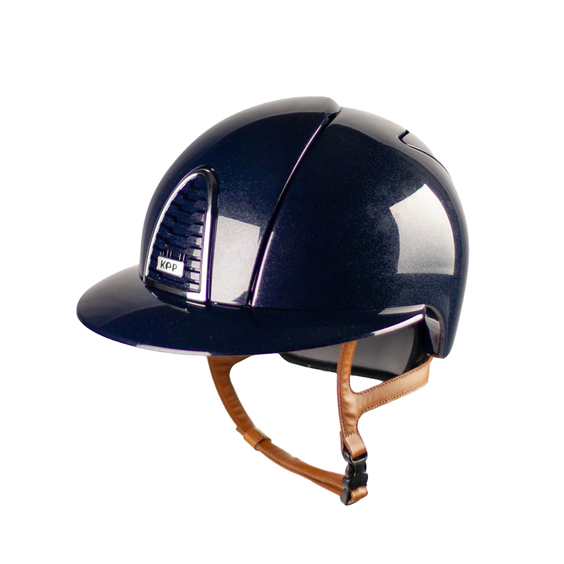 KEP - Casque d'équitation Cromo 2.0 Diamond blue polo jugulaire beige | - Ohlala
