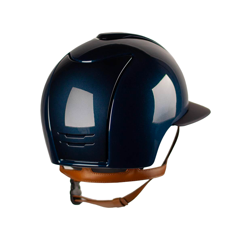 KEP - Casque équitation Cromo 2.0 Shine blue polo jugulaire beige | - Ohlala