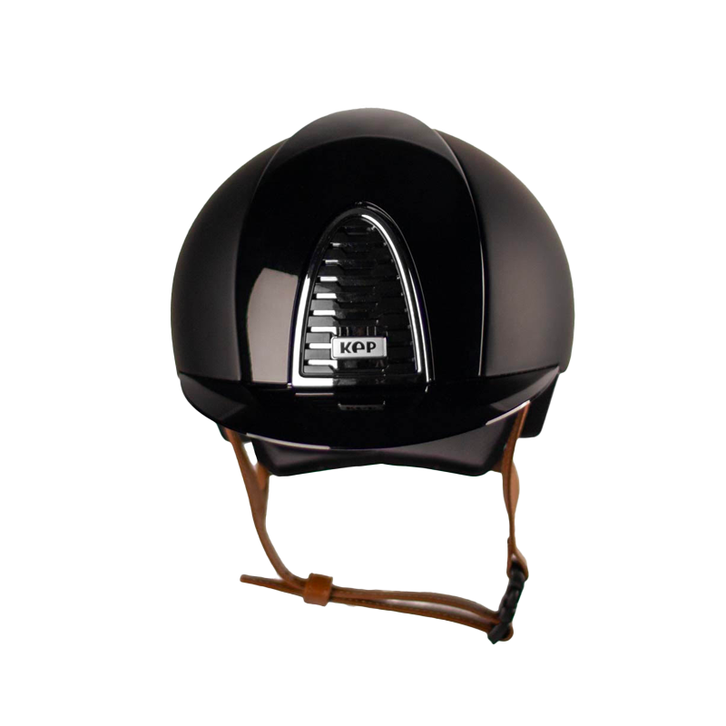 KEP - Casque d'équitation Cromo 2.0 Textile Polish noir visiere standard jugulaire beige | - Ohlala