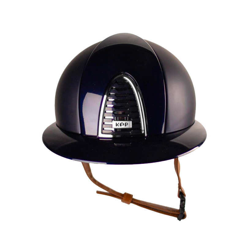 KEP - Casque d'équitation Cromo 2.0 textile polo polish bleu jugulaire beige | - Ohlala