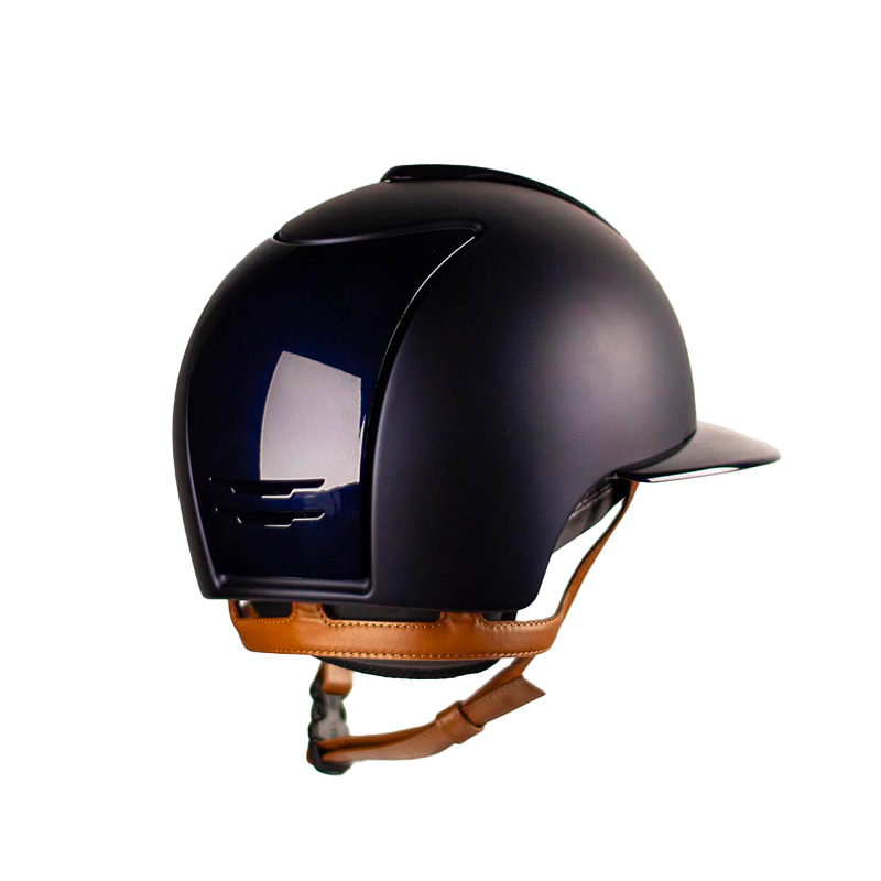 KEP - Casque d'équitation Cromo 2.0 textile polo polish bleu jugulaire beige | - Ohlala